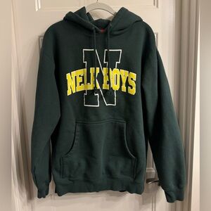 Nelk Boys Green and Yellow Collegiate Hoodie MEDIUM